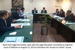Meeting of Team – Legal Aid Society with members of Pakistan Bar Council – Aug 13, 2015